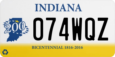 IN license plate 074WQZ