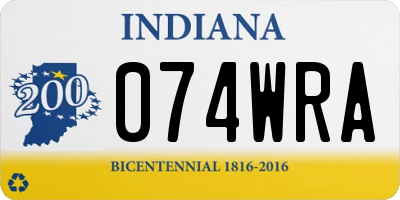 IN license plate 074WRA