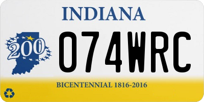 IN license plate 074WRC