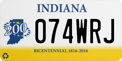 IN license plate 074WRJ