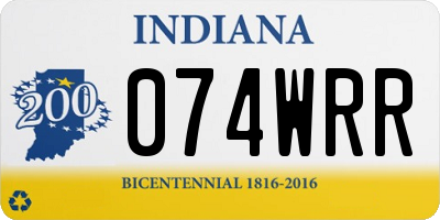 IN license plate 074WRR