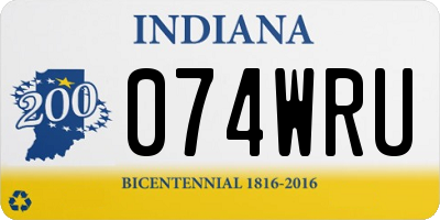 IN license plate 074WRU