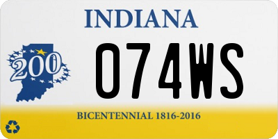 IN license plate 074WS