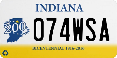 IN license plate 074WSA
