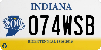 IN license plate 074WSB