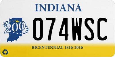 IN license plate 074WSC
