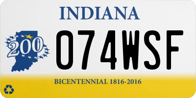 IN license plate 074WSF