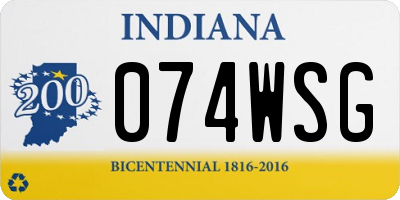 IN license plate 074WSG