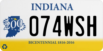IN license plate 074WSH