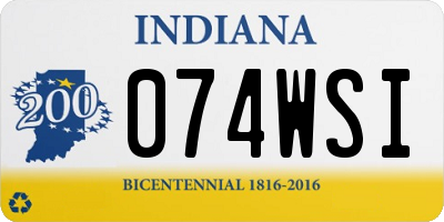 IN license plate 074WSI