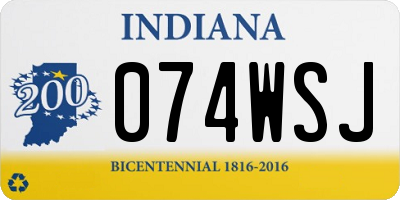 IN license plate 074WSJ