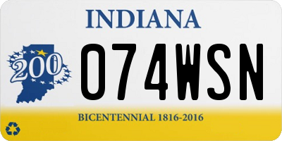 IN license plate 074WSN