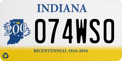 IN license plate 074WSO