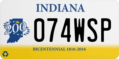 IN license plate 074WSP
