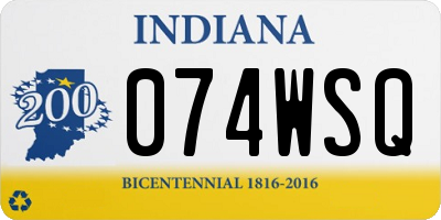 IN license plate 074WSQ