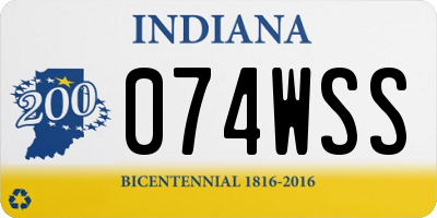 IN license plate 074WSS