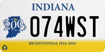IN license plate 074WST