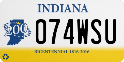 IN license plate 074WSU