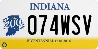 IN license plate 074WSV