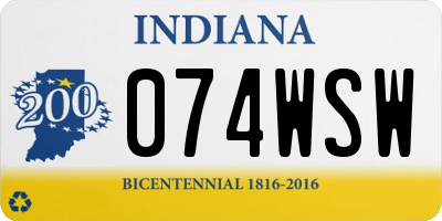 IN license plate 074WSW
