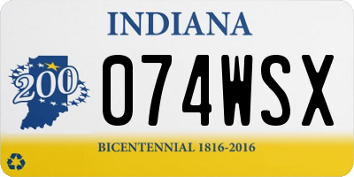 IN license plate 074WSX