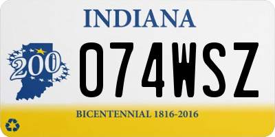 IN license plate 074WSZ
