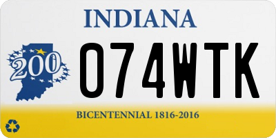 IN license plate 074WTK