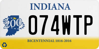 IN license plate 074WTP