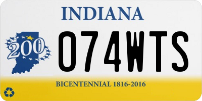 IN license plate 074WTS
