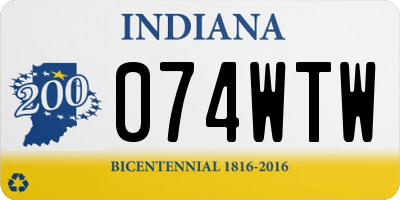 IN license plate 074WTW
