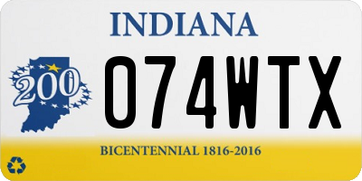 IN license plate 074WTX