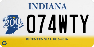IN license plate 074WTY