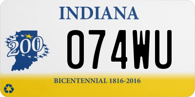 IN license plate 074WU