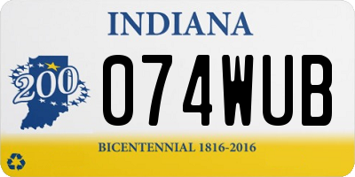 IN license plate 074WUB