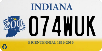 IN license plate 074WUK