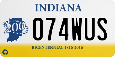 IN license plate 074WUS