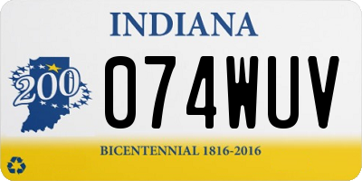 IN license plate 074WUV