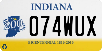 IN license plate 074WUX