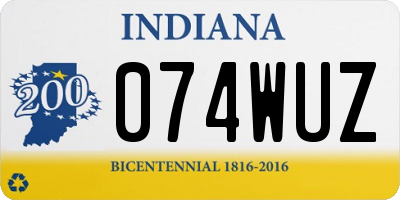 IN license plate 074WUZ
