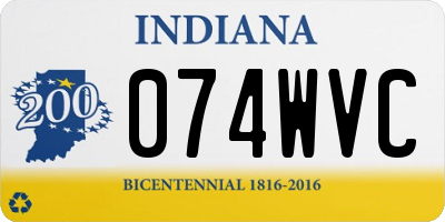 IN license plate 074WVC