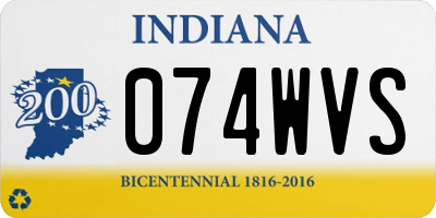 IN license plate 074WVS
