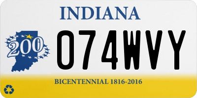 IN license plate 074WVY