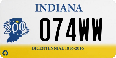 IN license plate 074WW