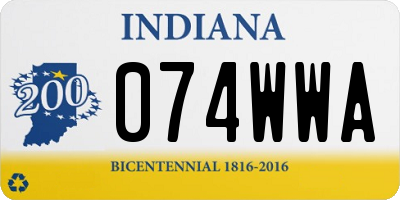 IN license plate 074WWA