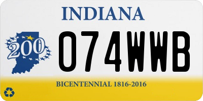 IN license plate 074WWB
