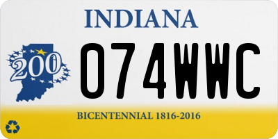 IN license plate 074WWC