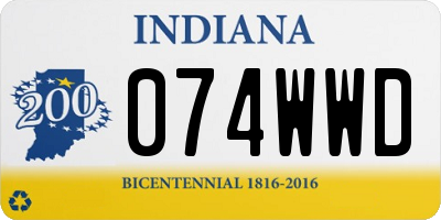 IN license plate 074WWD