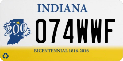 IN license plate 074WWF