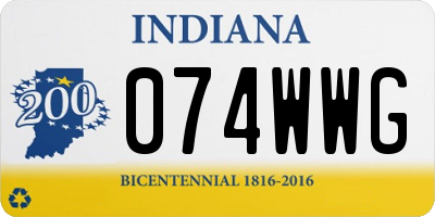 IN license plate 074WWG