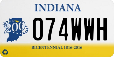 IN license plate 074WWH